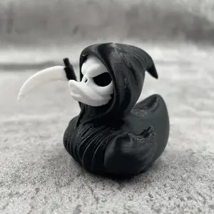 Halloween Death Duck Figurine, Unique Gothic Gift and Collectible, Novelty Decoration, Dark Satan Evil Duck Ornament for Desktop Home Decor