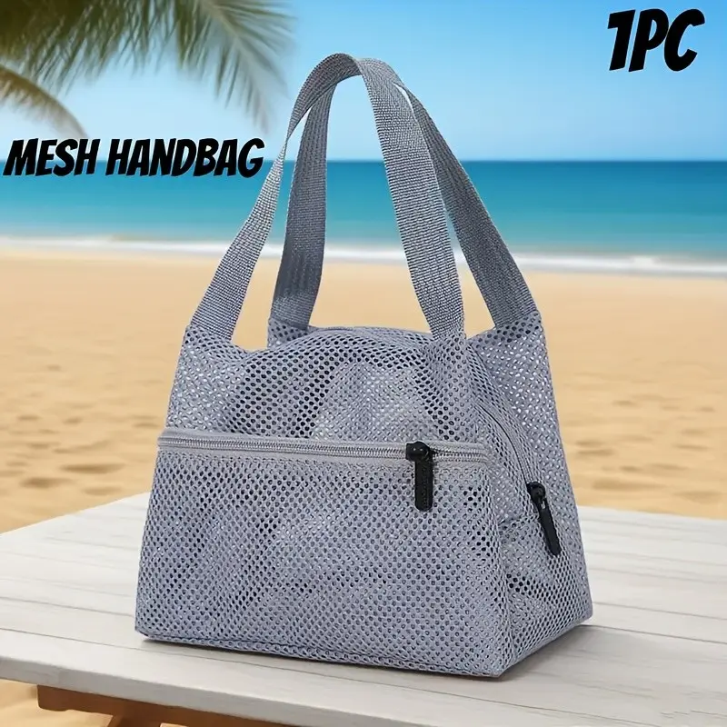 Large Capacity Beach Bag, Mesh Drainage Storage Pouch, Portable Swim Bag, Makeup Organizer, Shower and Grooming Kit Bag, Multifunctional Toiletry Bag