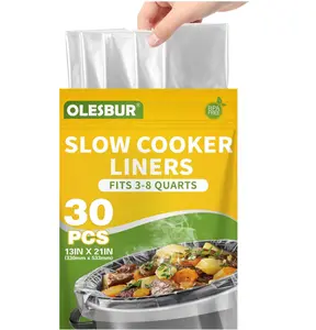 30 Count Slow Cooker Liners, 13"x21", Fits 3-8 Quarts, Disposable Pot Liners Compatible with Crockpot, Oval Large Size, BPA-Free Cooking Bags, Kitchen Accessories, Cook with Ease
