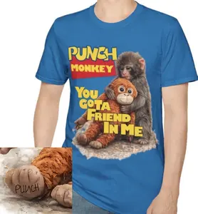 Punch Monkey You Gotta Friend In Me T-Shirt Viral Team Punch name on bottom of foot