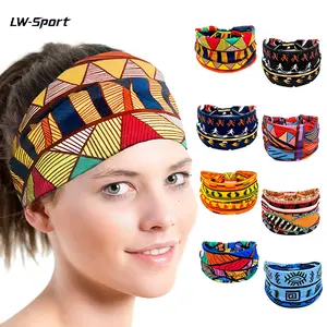 4PCS African Print Headbands for Women – Boho Ethnic Wide Stretch Head Scarf, Non Slip Sweat Wicking Yoga Workout Hair Bands, Retro Fashion Hair Accessories for Travel, Running & Daily Wear