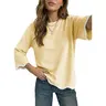Dokotoo Women's Casual Long Sleeve Sweaters Loose Crewneck Knit Solid Pullover Sweater Jumper Tops