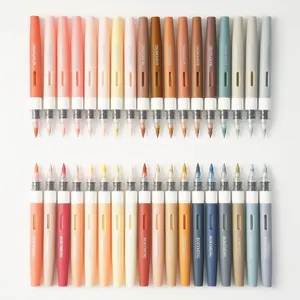 ROSYMENG Skin Tone Art Markers: 36 Colors Acrylic Paint Pen Set with Soft Brush Tip, Straight Liquid Quick-Dry Design, Drawing Supplies for Kids Adult Coloring Books, Rock, Wood, Glass, Fabric