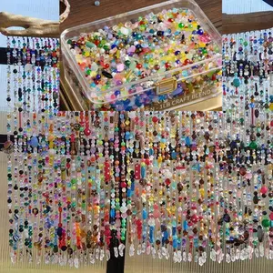 0.25 Lb weight mix Glass Crystal Beads for home curtain Making - Assorted Multi Type Bead for DIY Making, curtain Suncatchers Craft DIY