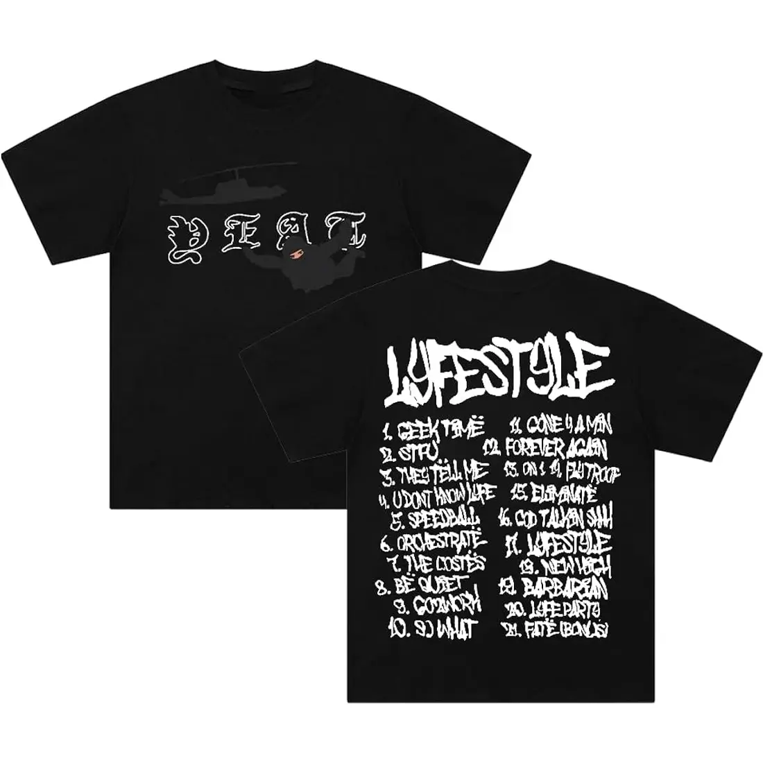Yeat Lyfestyle Merch T-Shirt 2093 Album Short Sleeve Cotton Tee Women Men Streetwear Tops Hip Hop