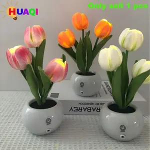 Fake Tulip LED Night Light, Rechargeable Decorative Table Lamp, Dimmable USB PD, PU Plant Gift, Home Wedding Decoration