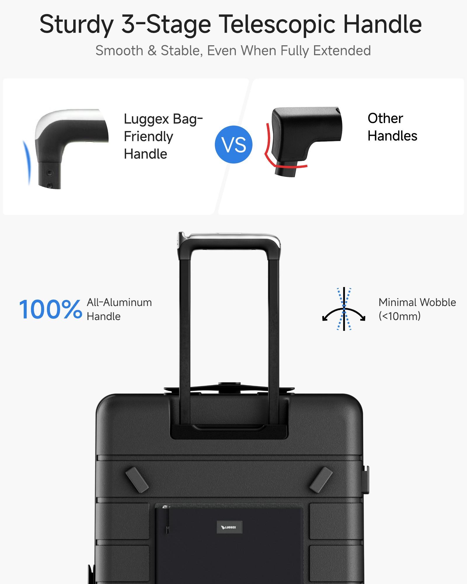 LUGGEX 30 Inch Trunk Luggage, Polycarbonate Hardside Large Checked Suitcase with 5 Spinner Wheels & Shock-Absorbing Wheels, TSA Lock