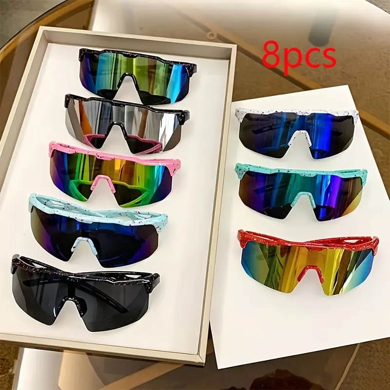 8pcs Pack Outdoor Fashion Glasses & Baseball Glasses - UV Shield Suitable for Cycling,,, Daily Travel, Fashion Frames for Eyewear Accessories