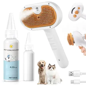 Pet Steam Brush for Dog & Cat – 3-in-1 Spray Hair Removal Comb – Steam for Shedding & Grooming – Water Brush for Long & Short Haired Pets – Spritz Defur Co