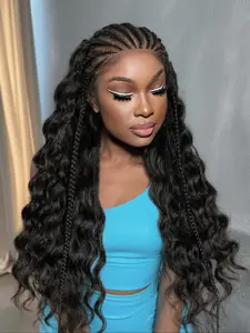 28 Inch Long Deep Wavy Wigs for Women, Gorgeous Fluffy Wigs without Bangs, Synthetic Lace Front Wigs for Party, Daily Use