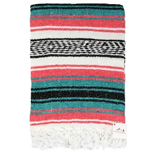 Coral & Sea Green Falsa Yoga Blanket Coral & Sea Green Falsa Yoga Blanket
