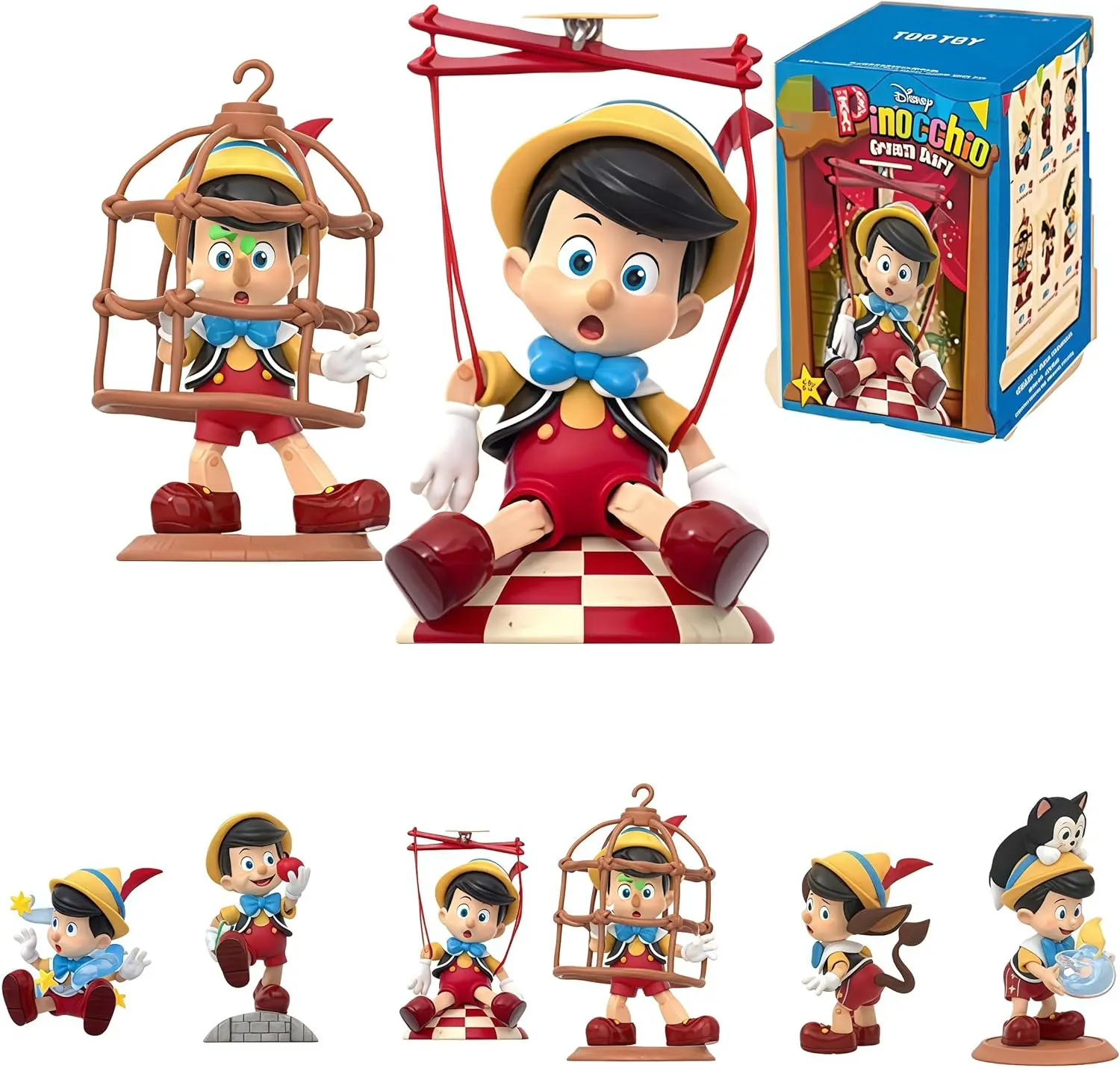 MINISO Disney Pinocchio Growth Diary Series Figurine - Manual PVC/ABS Composite, Compact & Exquisite Shape, Themed Design, Smooth Texture, Eco-Safe, Fade-Resistant Collectible, Desktop Decoration, Creative Gift (1 Piece Random)