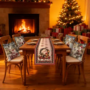 Christmas Throw Pillow and Tablecloth Covers Set with Festive Designs for Holiday Decorations Perfect for Festive Touch and Versatile Use Ideal Gift for Friends and Family living room cushion