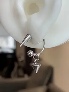 Stainless Steel Piercing Pendant Earrings, Lip Studs & Nose Ring, Unisex Punk Style Jewelry, Durable Everyday Accessory for Men Women