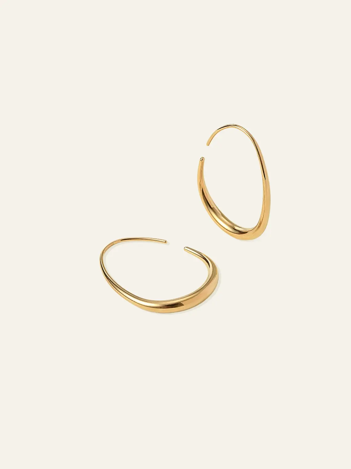 Azazie Sculpted Teardrop Hoop Earrings Elegant Teardrop Modern Hoop Lightweight Look Face-Framing Wedding Guest Prom Party