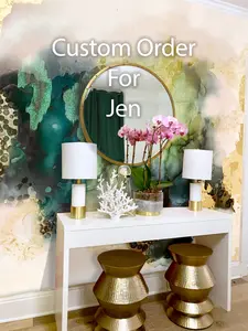 Custom "Emerald Storm" Wall Mural   8' tall x 18' 3" wide