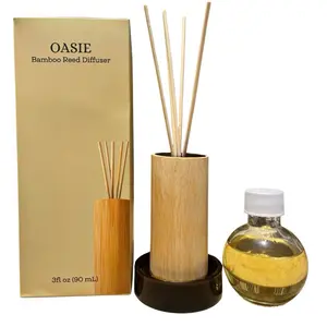 Bamboo Reed Diffuser, Sandalwood Amber scent-90ml of oil