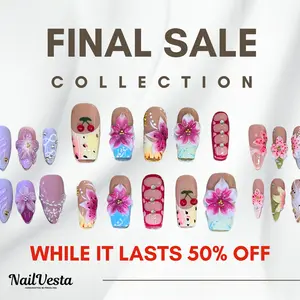 NailVesta Final Sale Collection – 100% Handcrafted 3D Press-On Nails | Reusable, Long-Lasting, Salon-Quality nail art