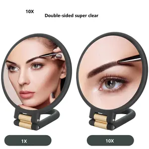 1pcs 10x Magnifying Mirror, Dual-Sided Makeup Mirror, Foldable, Rotatable Hanging Mirror, Compact Travel Mirror, Essential Beauty Tool