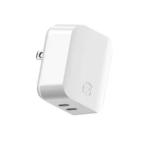 Scosche PowerVolt PD65 - 65W Dual Port USB-C Wall Charger with Foldable Plug for Smartphones & Laptops - 3-Year Warranty