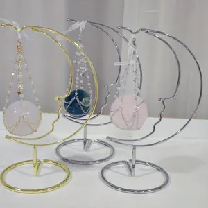 1pc of a Moon Crystal Ball with a Metal Stand, a Holder for The Crystal Ball, a Bohemian-Style Home Decor Gift, Artistic Sky Rack, Perfect for Home Gifting