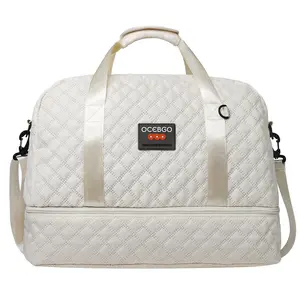 OCEBGO Large Capacity Duffle Bag with Multiple Pockets | Stay Organized for Travel, Gym & Weekend, Water-Resistant & Expandable Rhombic Design Carryall