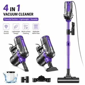 Compact Lightweight Upright Vacuum Cleaner 600W 18kPa with Multiple Suction Heads for Hard Surfaces & Pet Hair High-Quality DC Motor for Powerful Cleaning 4-in-1 Design Detachable