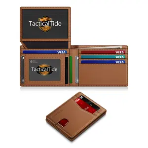 Slim RFID Leather Wallet for Men, 2 ID Windows, Carbon Fiber, Perfect Birthday Gift for Him