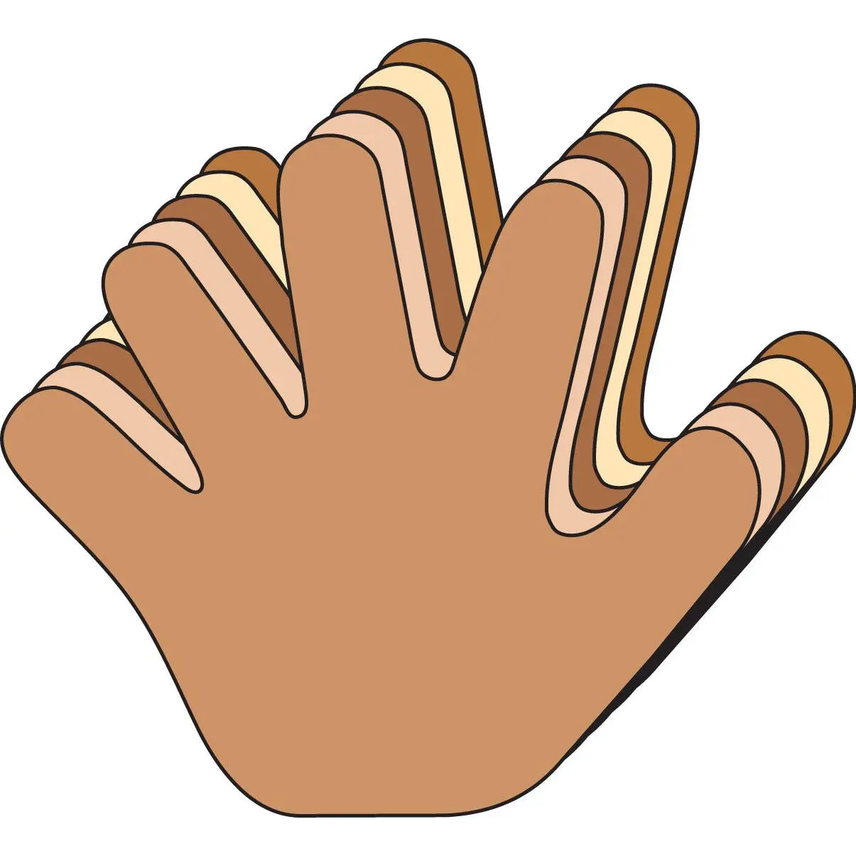 SHAPES ETC. Hand Multicultural Cut-Outs 5.5" x 5.5" - 31 Sheets, Beige, Off-White, Brown, Tan, Acid-Free, Made in USA, Creative Craft Supplies