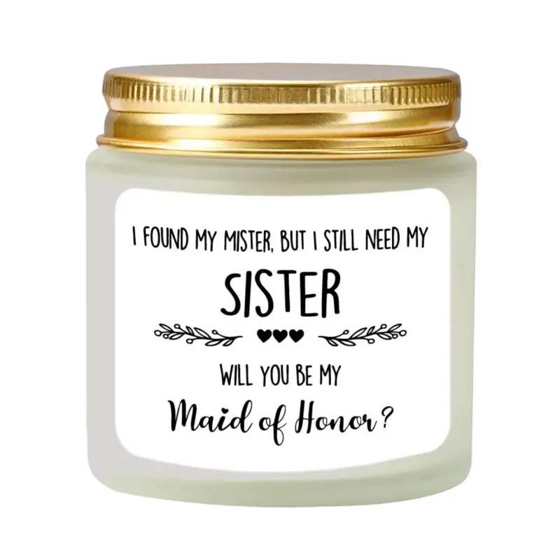 Scented Candle Bridesmaid Wedding Proposal Gifts - Candles Scented - Lavender Soy Wax Candle - Maid of Honor Proposal Gift - Will You be My Maid of Honor Gifts for Friends Girls Women - Home Decor