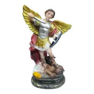 San Miguel Arcangel 5" Inches Tall 20046-5 Saint Michael Archangel Warrior Protector Estatua Brand New Religious Decor Ornaments