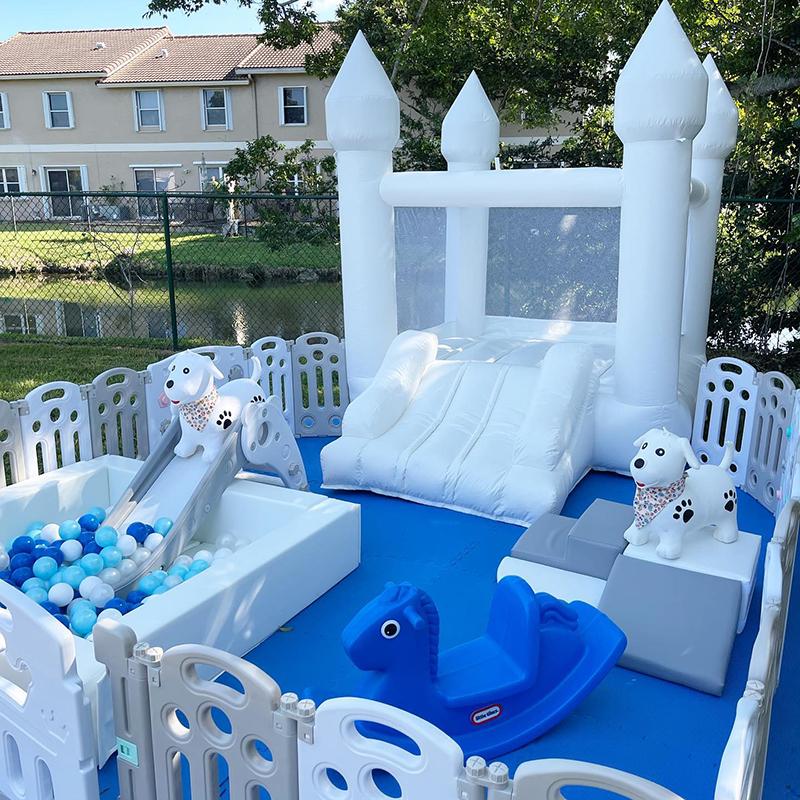 6FT Oxford Bouncy Castle Outdoor Inflatable Inflatable Halloween Christmas Decoration Jumping Castles Children Birthday Party Bounce House With Slide