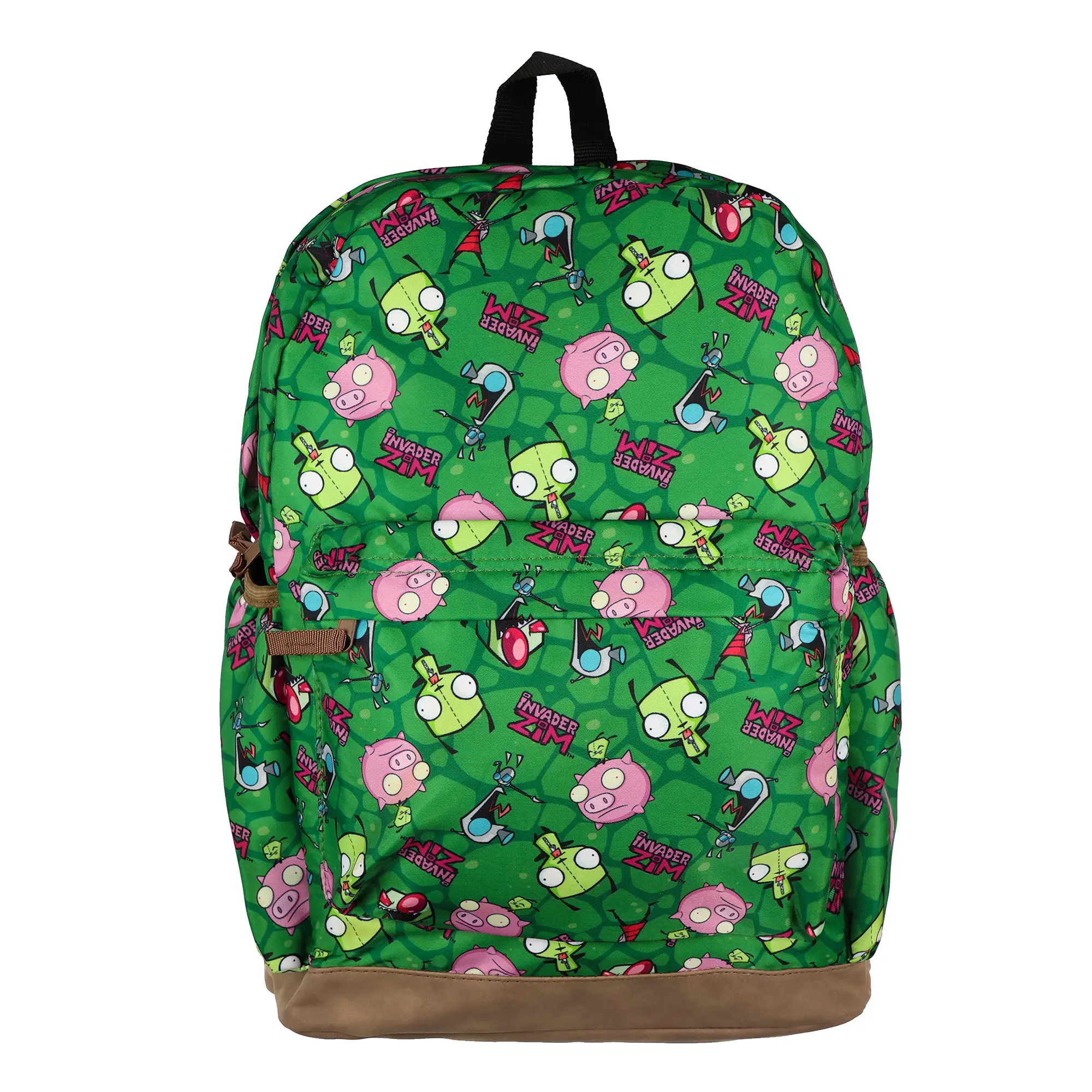 Nickelodeon Invader Zim Backpack Piggy GIR and ZIM Allover Design 16" Book Bag with Adjustable Straps, Backpack For School, Campus Life, Animated Character Graphic Backpacks