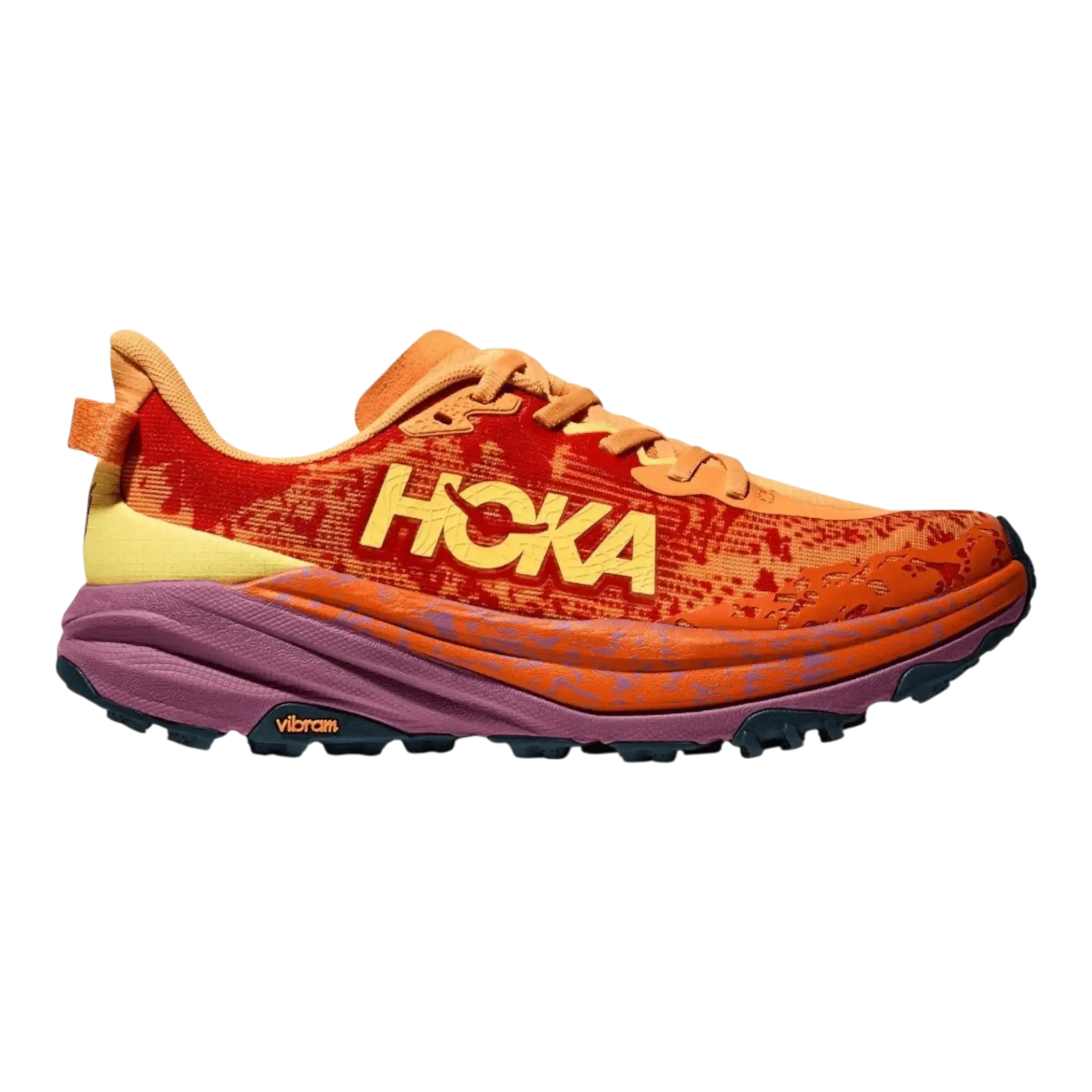 Hoka Speedgoat 6 Trail Shoe in Sherbet/Beet Root | Women's