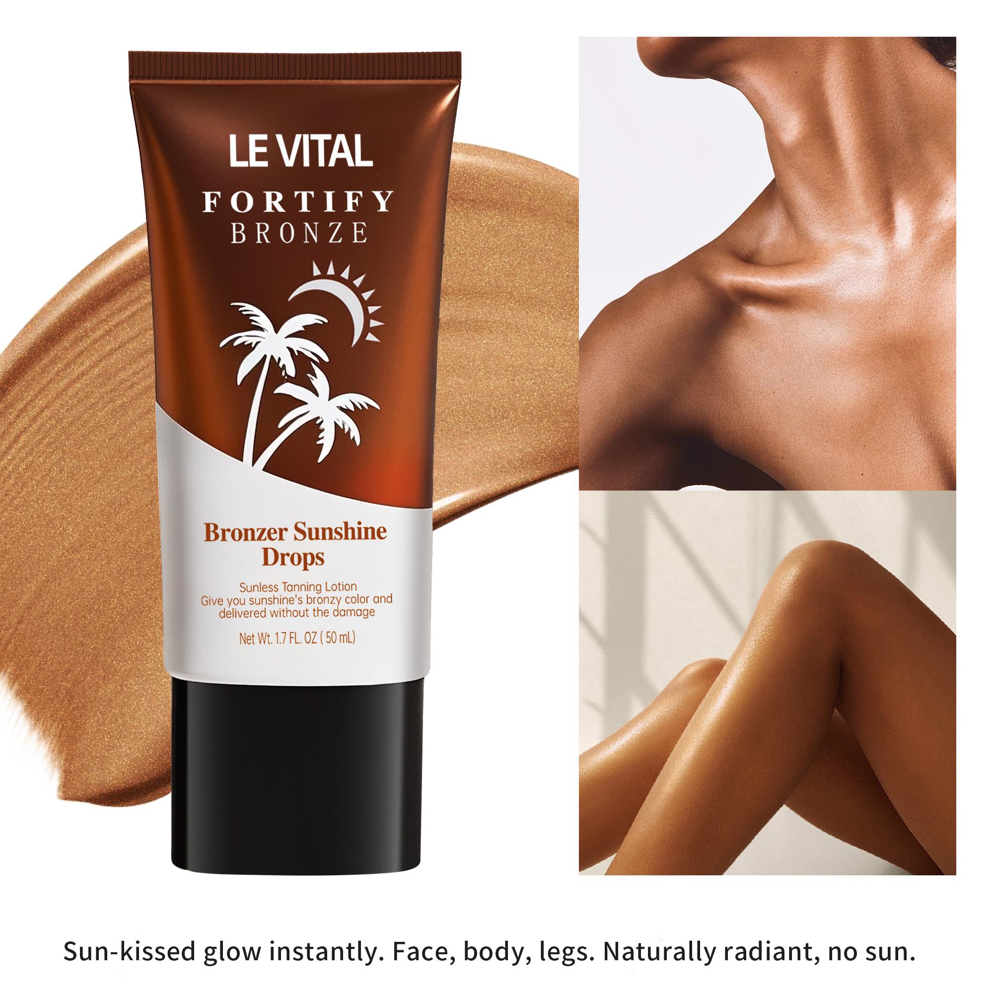 Bronzer Sunshine Drops | Sunless Tanning Lotion | Instant Sun-Kissed Glow | Hydrating Liquid Bronzer for Face & Body