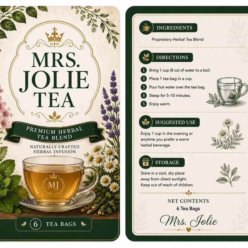 Mrs. Jolie Premium Herbal Tea Blend - 12 Tea Bags