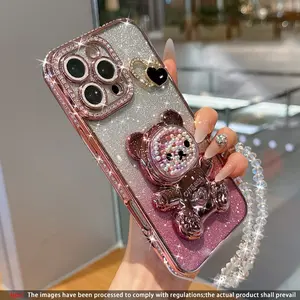 Anti-Drop Protective Phone Case with Stand, Diamond Sparkle Design, Compatible with iPhone 17 Pro Max, 17, 17 Pro, 16 Pro Max, 15, 14, 13, 12 and 11