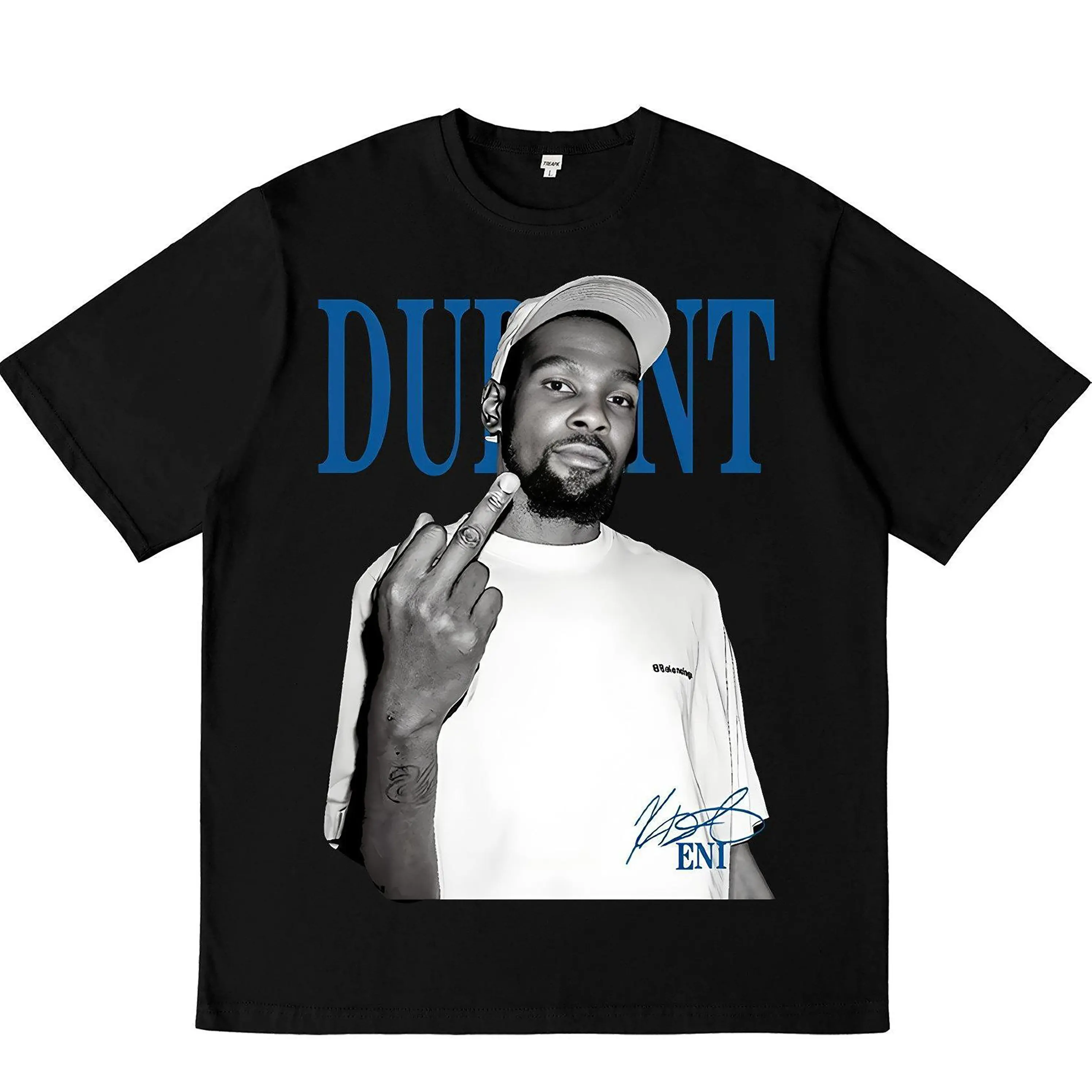 Retro Durant character pattern T-shirt, oversized basketball T-shirt, suitable for both men and women, fan street cotton T-shirt,good  Graphic tees Black Basic Fabric Streetwear