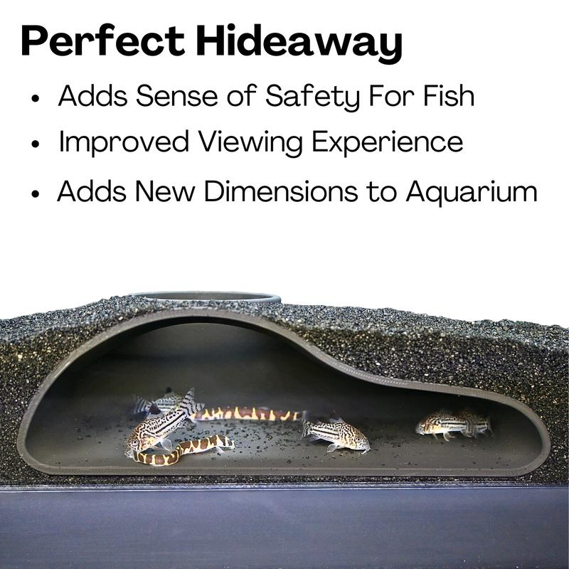 Aquarium Underground Tunnel Cave Natural Curve | Viewing Fish & Shrimp Under Gravel Tunnel | Fish Tank Decor Decoration Hideout Perfect for Corydora Catfish, Kuhli Loach, Clown Loach, Pleco