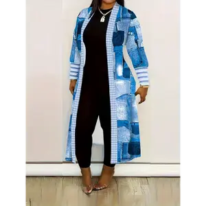 Fashionable New Newer Women's Jacket Color Block Splicing Long Sleeve Jacket Cardigan Casual Jacket Open Front Coat