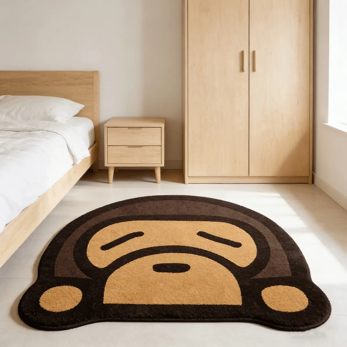 Cool Monkey Pattern Rug, Cartoon Pattern Rug, Anti-Slip Wear-Resistant Floor Mat, Bedroom Entrance Decor, Gaming Room Accent, Style, Trendy Home Decoration, Decorative Area Rug, Animal Themed Rugs, Indoor Area Rugs