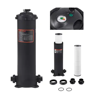 fathersdaygift 100 sq. ft Cartridge Pool Filter Valve 6142 GPH Swimming Pool Filtration System