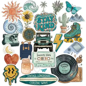 25pc Aesthetic Sticker Pack - Teal & Terracotta Collection - 3.5" Waterproof Vinyl for Water Bottles & Laptops