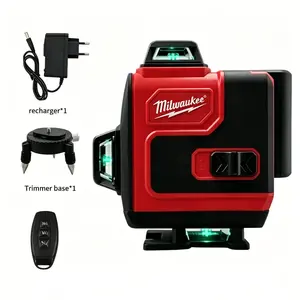 Milwaukee 16 Line 360° Green Beam Laser Level, 2026 Professional Self-Leveling Laser Level with Remote Control, 360° Horizontal Vertical Cross Line Laser with Carry Bag