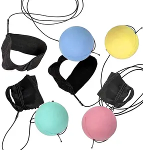 2.25" Return Balls, Set of 4, Durable Foam String Attached Rebound Balls, Assorted Colors, Sports Toy Balls for Kids, Party Favors, Gift Idea for Boys and Girls