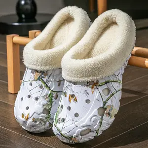 Men’s Cozy Fuzzy Clog Slippers - Non-Slip Chunky Platform Sole, Warm Plush Faux Fur Lined Fashion Winter Shoes