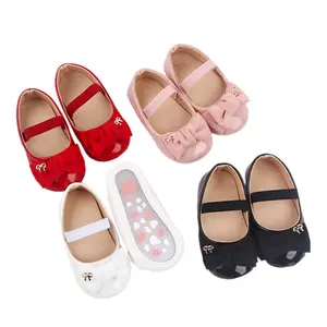 Baby Girls Mary Jane Flats  Non-Slip Sole PU Leather Dress Shoes Bowknot Princess Shoes for 0 6 12 18M