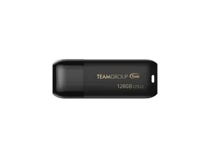 TEAMGROUP C175 128GB USB 3.2 Gen 1 Flash Drive Rounded Streamlined Unibody Design Black Pearl Seamless Construction Matte and Glossy Finish, Speed Up to 100MB/s (TC1753128GB01)