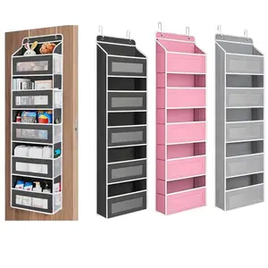 [2026 Upgraded] 5-Tier Door Storage Box, Hanging Door Storage Box with 5 Large Capacity Pockets | Anti-tilt 44 Pound Load Back Of Door Storage Box for Bedroom, Bathroom, Pantry, Youngsters's Room Storage And Collection Use