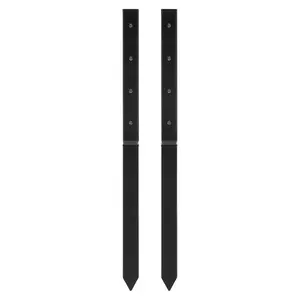 Father's Day Gift VEVOR Fence Post Anchor Repair Kit, 2 Pack Inner Diameter 2 x2 Inches Heavy Duty Steel Fence Post Support Stakes, Anchor Ground Spike for Repair Tilted, Broken Wood Fence Post